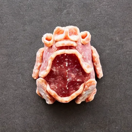 Prompt: tardigrade made of salami