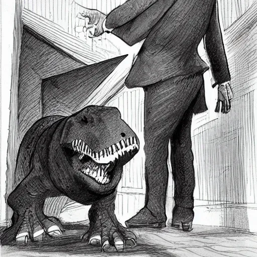 Image similar to trex in a court