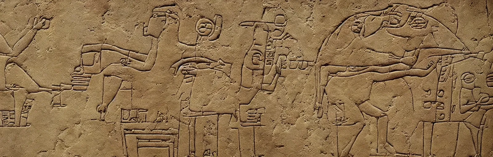 Image similar to ancient hieroglyphics of the Ewok creation myth