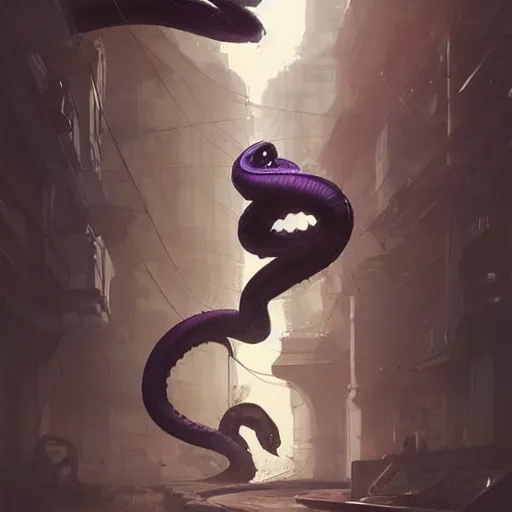 Image similar to 🤖Ekans ,Greg rutkowski, Trending artstation, cinematográfica, digital Art