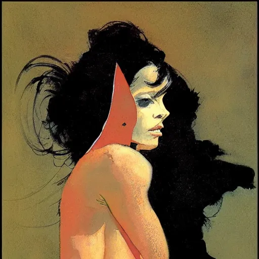 Image similar to portrait of a beautiful woman by jeffrey catherine jones