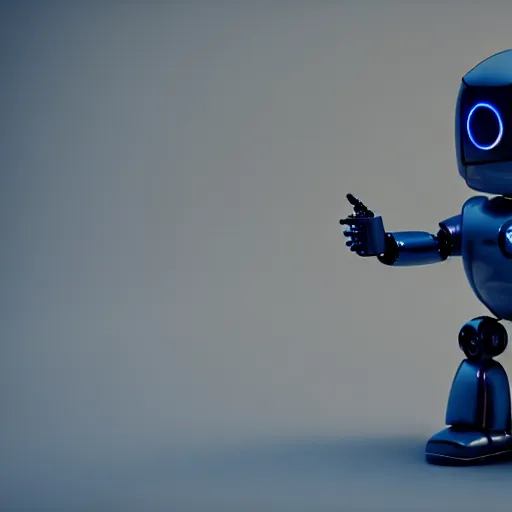 Image similar to a cute little robot. super realistic 8 k render of a dark hooded powerful elegant, cinematic composition