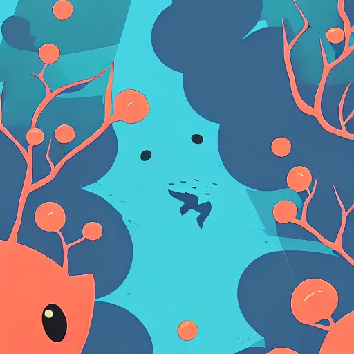 Prompt: a phone background of a sea port in the style of night in the woods the video game with lots of coral and fish and crabs on a bright sunny day