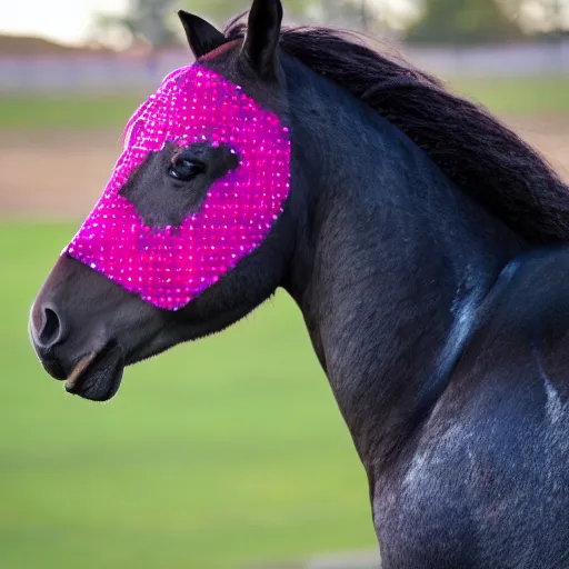 Image similar to a horse with pink dot pattern fur