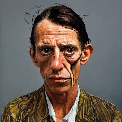 Prompt: high quality high detail painting by lucian freud, hd, iggy pop