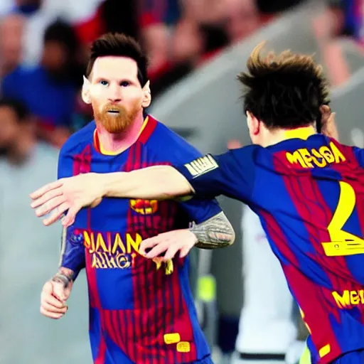 Image similar to super Saiyan Lionel Messi