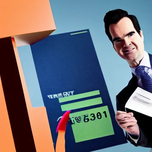 Image similar to close up of jimmy carr paying his tax return, digital image