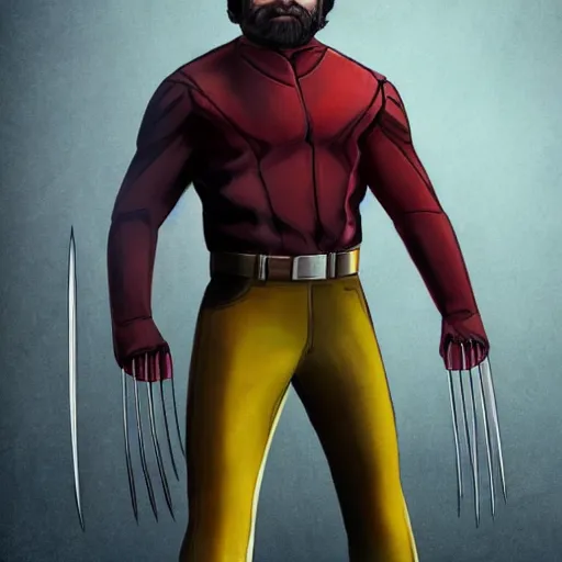 Image similar to logan wolverine pictured as nick offerman in x - men suit, imdb, marvel movie still, detailed 8 k, poster style, deviantart and artstation top picks