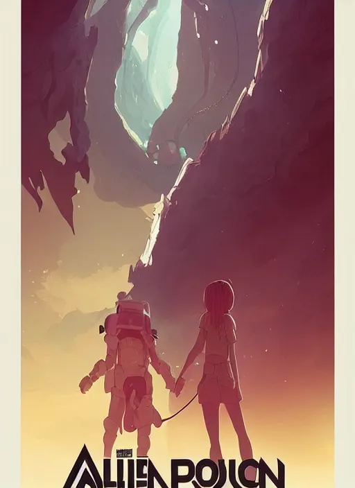 Image similar to poster for alien vs predator by loish, makoto shinkai, studio ghibli, atey ghailan