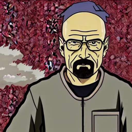 Image similar to walter white becomes naruto in horror film by van gough