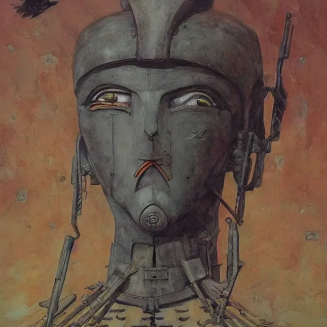 Image similar to artwork by Enki Bilal showing Horus