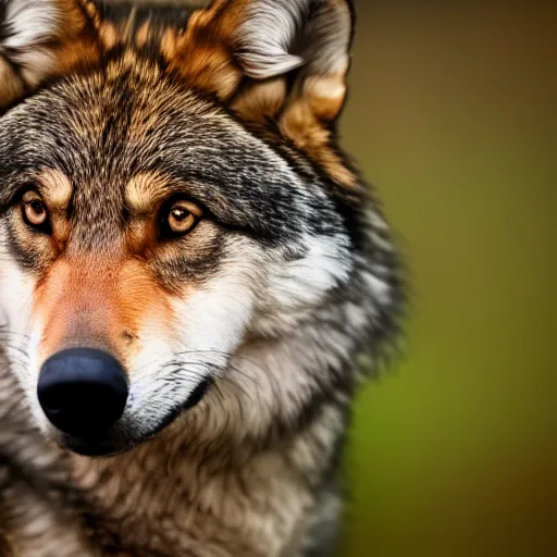 Image similar to professional photograph of a brown and tan wolf, high quality, hd, 8 k, 4 k, magnificent, award - winning, nature, nature photography, awe - inspiring, highly detailed, amazing