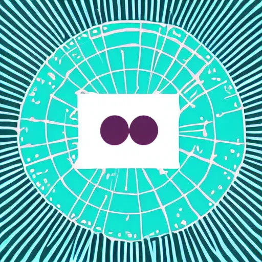 Image similar to a cute logo of a prompt randomizer app, trendy, symmetrical, vector art