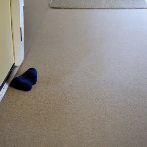 Prompt: sock on the floor in a hallway