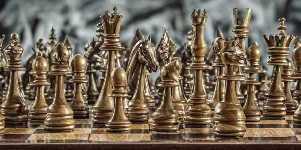 Image similar to photo taken of an epic intricate, ultra detailed, super realistic majestic gracious regal aristocratic gothic live chess created by weta workshop and tim burton, menacing, wide angle, full body shots, photorealistic, sharp focus, gloomy, extremely cold blueish colour temperature, 3 5 mm, f 1. 4, golden ratio