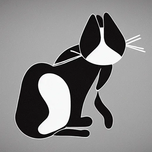 Image similar to black and white illustrated instructions on how to put together a cat made by ikea