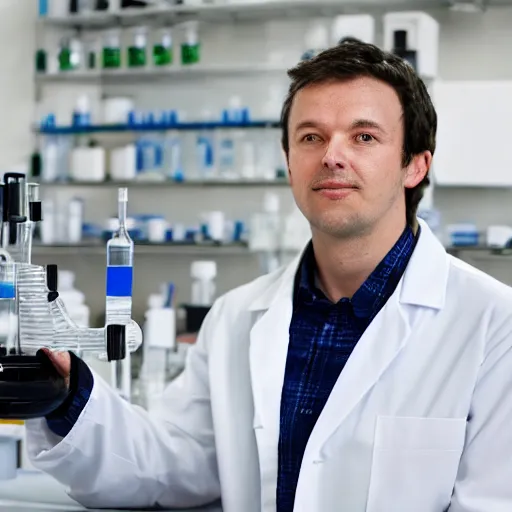 Image similar to photo where a scientist appears in a laboratory