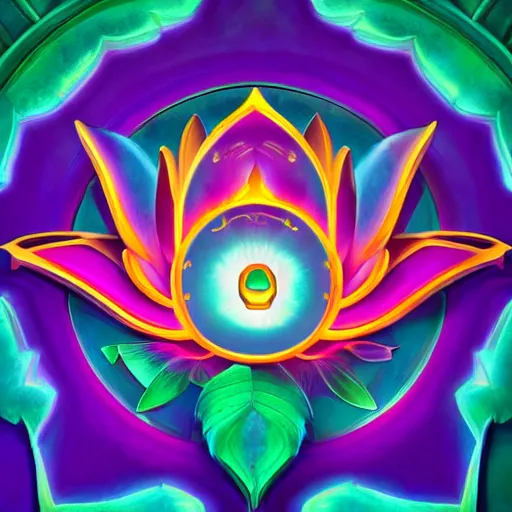 Image similar to lotus flower epic legends game icon stylized digital illustration radiating a glowing aura global illumination ray tracing hdr fanart arstation by ian pesty and katarzyna da bek - chmiel