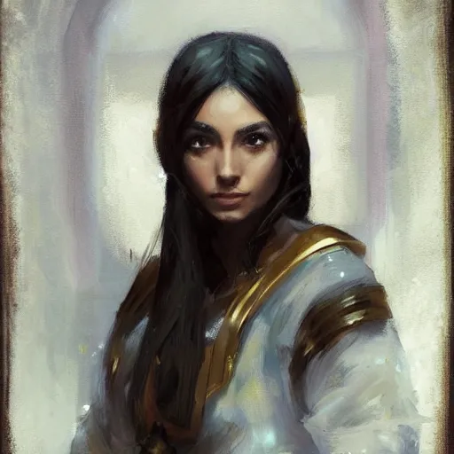 Image similar to portrait of a mage, by livia prima