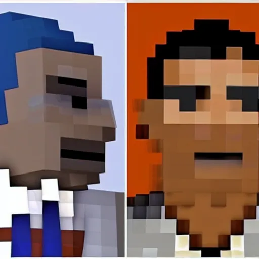 Image similar to obama in minecraft