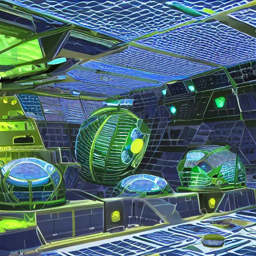 Image similar to photo of a solarpunk space habitat