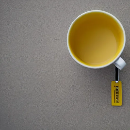 Image similar to yellow coffee mug that looks similar to a rimowa portmanteau with leather handle