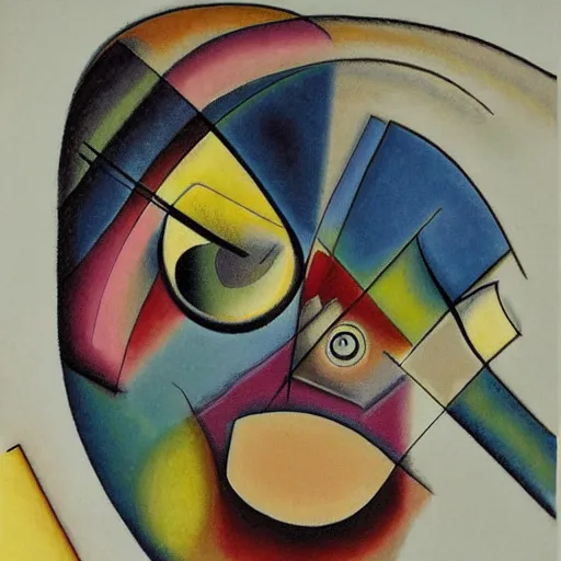 Image similar to face; a 3d abstract sketch by Kandinsky