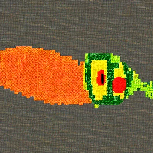 Image similar to happy pixelated larva