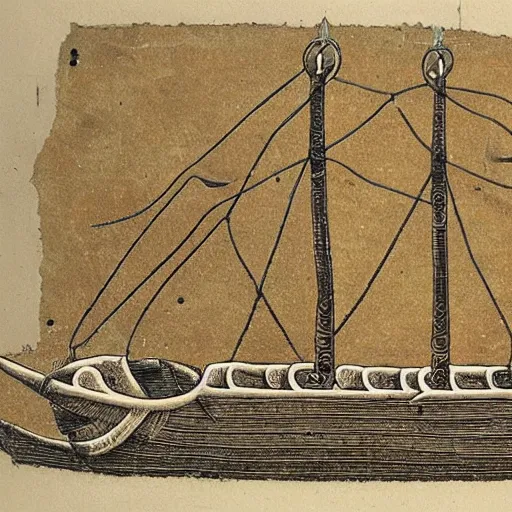 Image similar to early byzantine pentekonter ship, primitive, single rowing deck