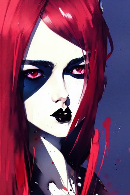 Image similar to a ultradetailed beautiful painting of a stylish goth girl, by conrad roset, greg rutkowski and makoto shinkai trending on artstation