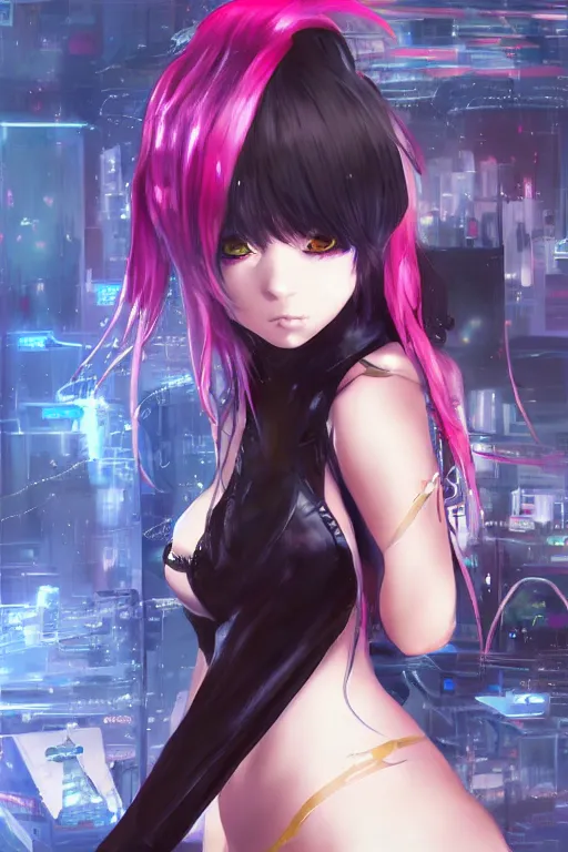 Prompt: beautiful anime art of a cyberpunk neko girl, character by WLOP, Logan, Cure, Mingche,n Shen, BangkuART, sakimichan, yan gisuka, JeonSeok Lee, trending on Artstation, Trending on PIxiv