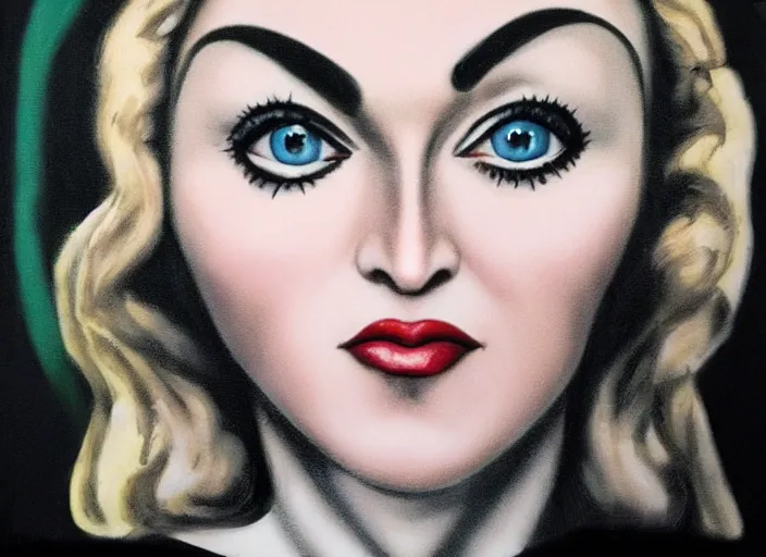 Image similar to Madonna in Margaret Keane style