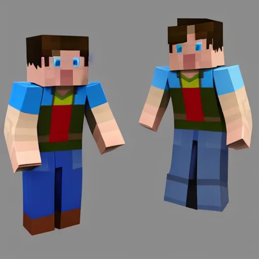 Prompt: 3d model of steve from minecraft