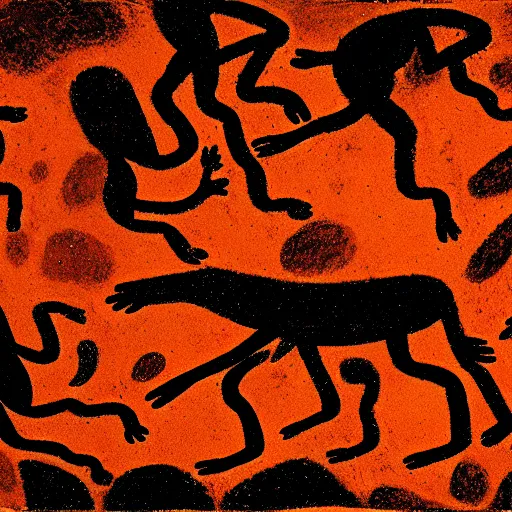 Image similar to psychedelic trip, paleolithic cave painting