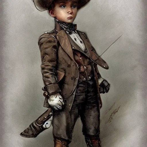 Prompt: by Jean-Baptiste Monge !!!!!!!!!!!!!!!!!!!!!!!!!!!!!!!!!!!!! (((((((((((((portrait of boy dressed as steampunk detective wearing leather gloves . muted colors. art sketch)))))))))))))