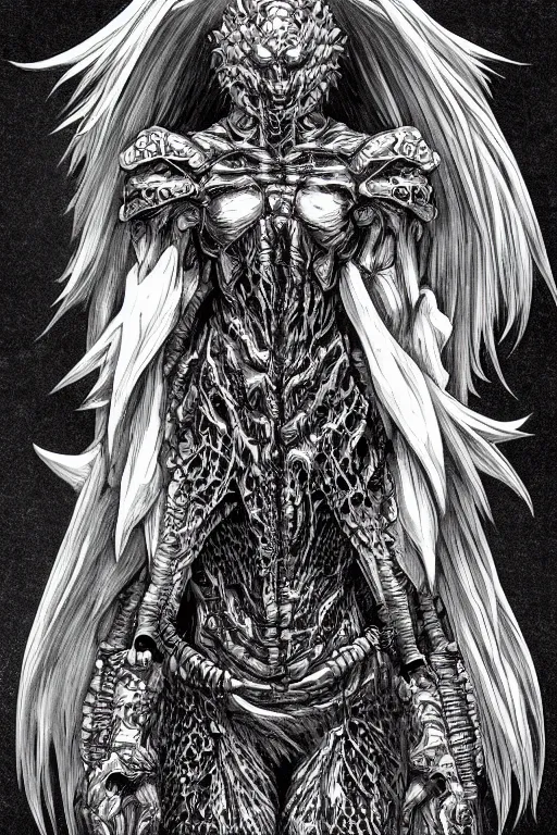 Image similar to pepper humanoid figure monster, symmetrical, highly detailed, digital art, sharp focus, trending on art station, kentaro miura manga art style