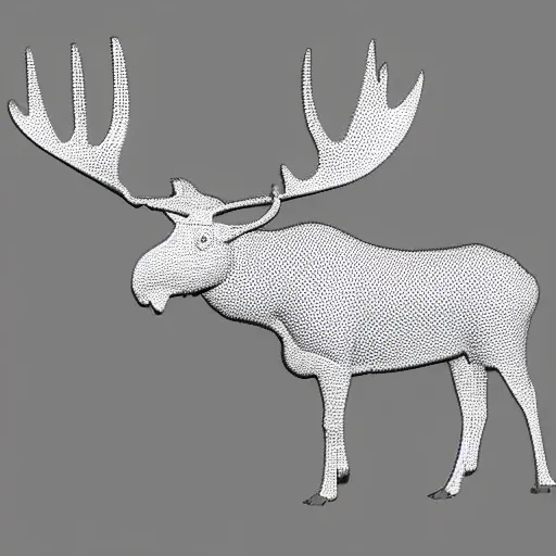 Image similar to i designed my 3 d model of a moose in cad, the textures are very low resolution but i am proud of what i accomplished