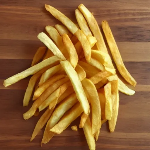 Prompt: photo of [ a single french fry chip ] shaped mixed into stephen fry hybrid intercross mix