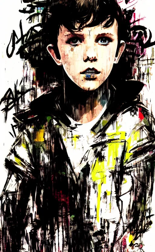 Image similar to Portrait of Millie Bobby Brown by Yoji Shinkawa