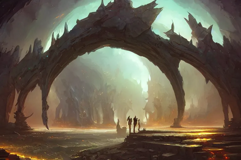 Prompt: shattered gateway to a cosmic dimension by greg rutkowski and andreas rocha