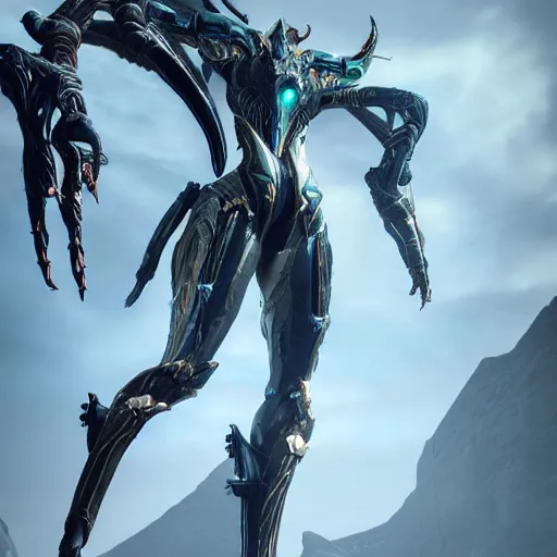 Image similar to high quality bug pov of a beautiful and stunning giant valkyr warframe, doing an elegant pose high above you, a giant warframe paw looms over you, about to step on you, unaware of your existence, slick elegant design, sharp claws, detailed shot legs-up, highly detailed art, epic cinematic shot, realistic, professional digital art, high end digital art, furry art, DeviantArt, artstation, Furaffinity, 8k HD render, epic lighting, depth of field