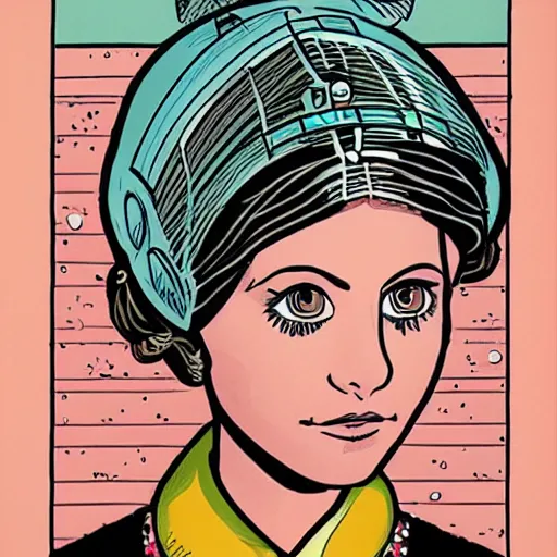 Image similar to portrait of a princess by daniel clowes