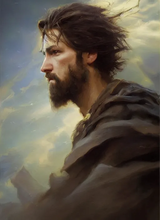 Image similar to portrait of kaladin from the archive of storms. by Daniel F. Gerhartz, hyperrealistic oil painting, 4k, studio lightning, very detailed face