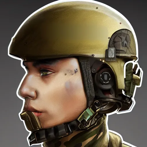 Image similar to concept art military headgear helmet nano tech mechanical mask vision future trending on artstation digital paint 4 k unreal engine digital painting