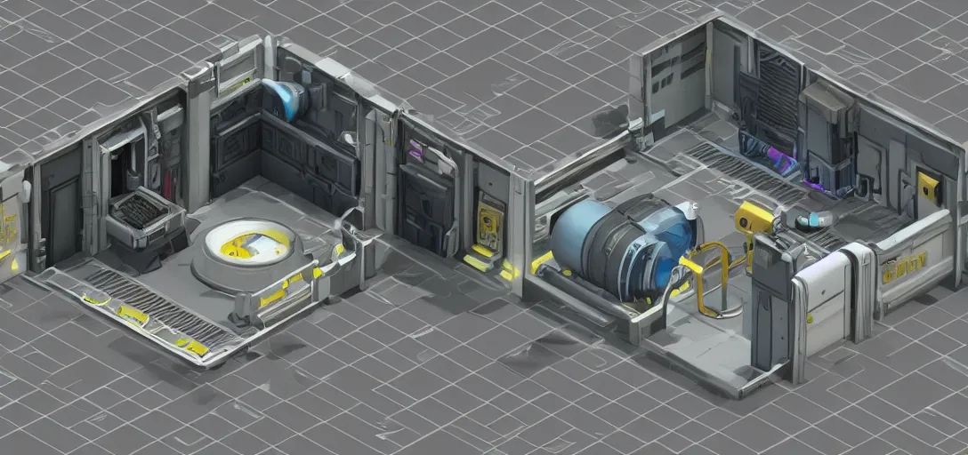 Prompt: Isometric 3d high octane render of a test chamber from Portal 2 Game