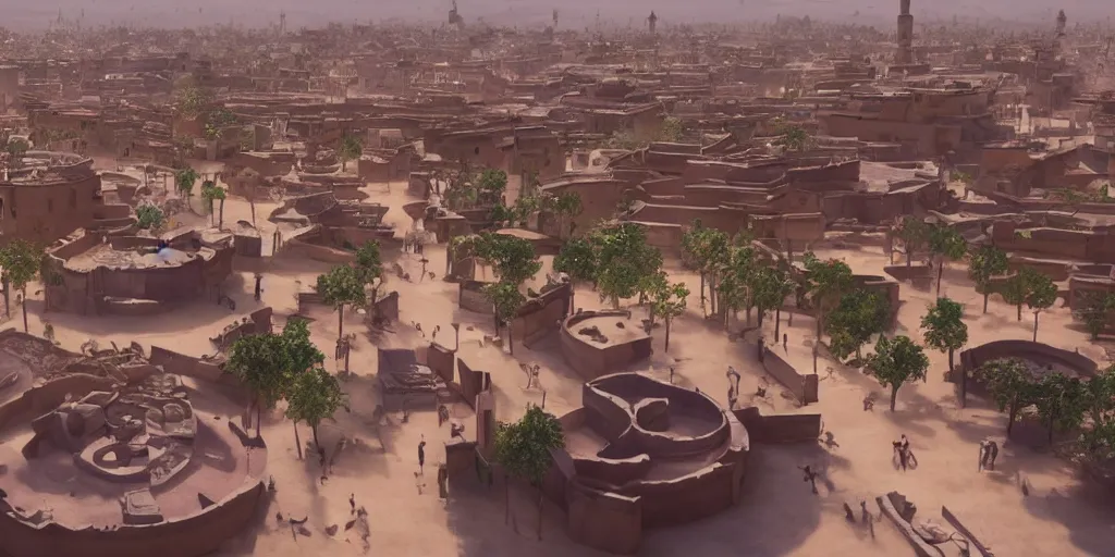 Prompt: Futuristic marrakech , unreal engine