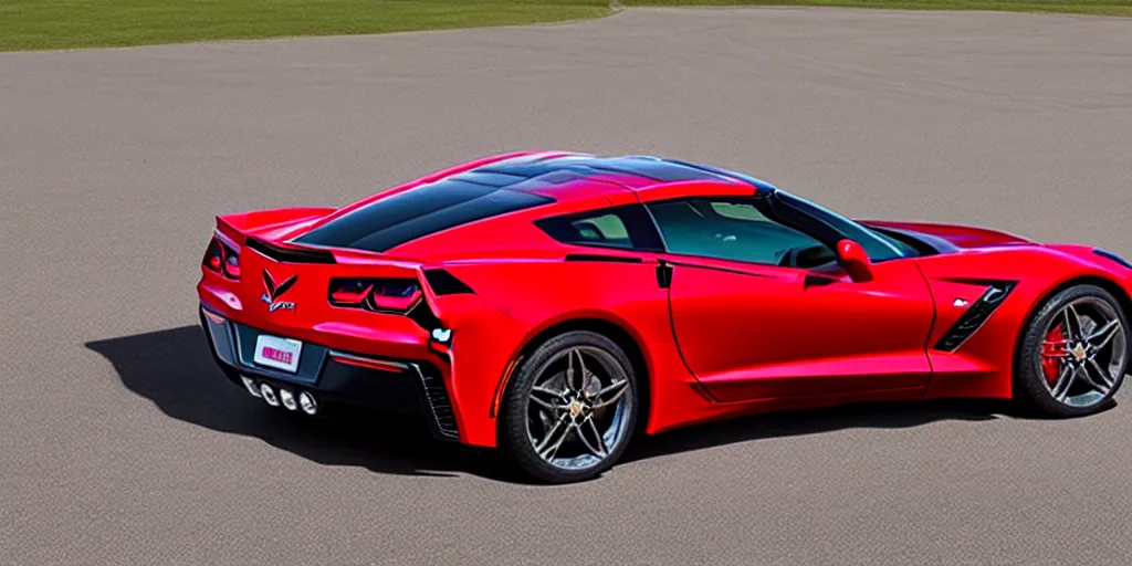 Image similar to chevrolet corvette stingray coupe z 5 1 2 lt, in red and white