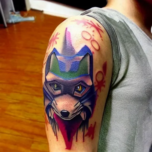 Image similar to an amazing tattoo of star fox