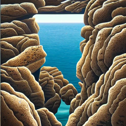 Prompt: a gust of rocky sea air pushed open the door by jeffrey smith, oil on canvas