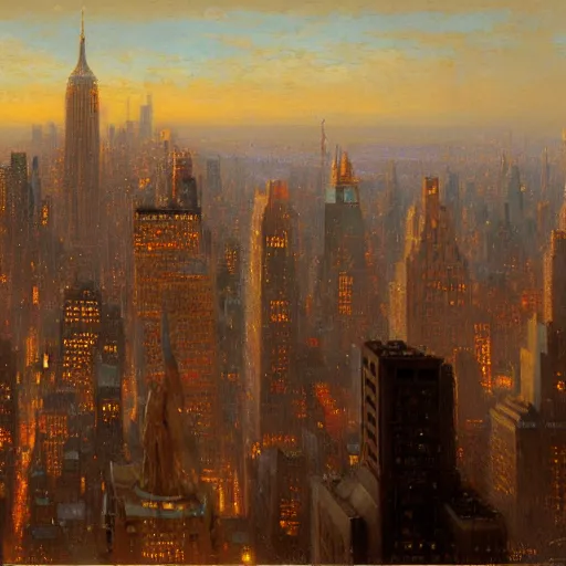 Image similar to city of modern new york. highly detailed painting by gaston bussiere, craig mullins, j. c. leyendecker